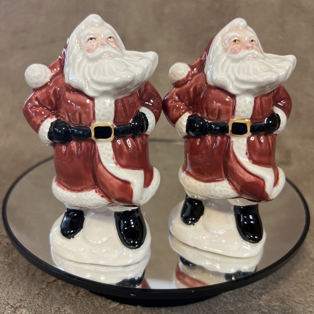 Christmas Omnibus Fitz And Floyd Santa Salt‎ And Pepper Shakers  Holiday 1990's